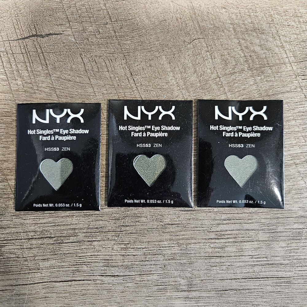 Lot of 3 NYX Hot Singles Eye Shadow Refills - HSS53 Zen Green NEW
